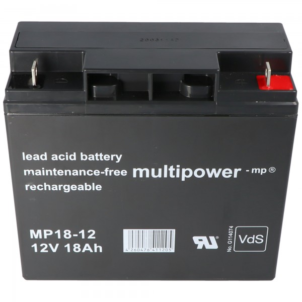 Multipower MP18-12 blybatteri 12 volt 18Ah