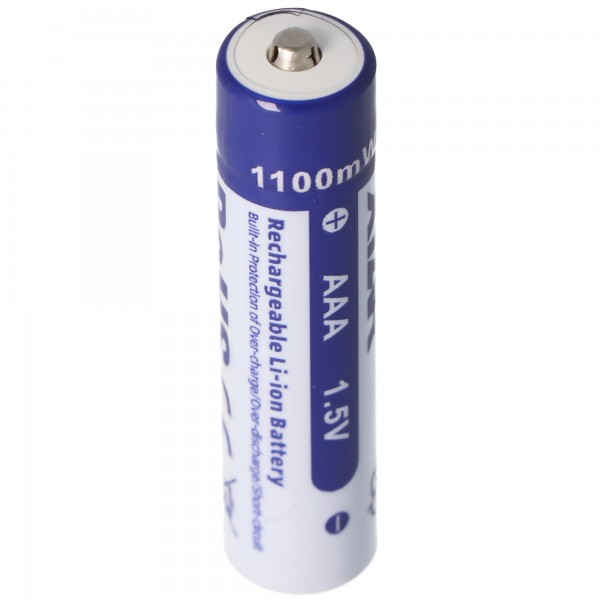 AAA 1,5V 1100mWh typisk 700mAh lithiumionbatteri, der kun kan genoplades med en speciel oplader