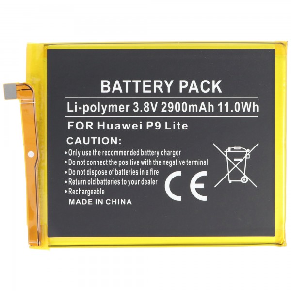 konvergens Tæmme mærkning Batteri passer til Huawei P9 Lite, Li-Polymer, 3.8V, 2900mAh, 11.0Wh,  indbygget, uden værktøj | HUAWEI | Batteri til mobiltelefon smartphone |  Genopladelige batterier | Akkushop-Denmark