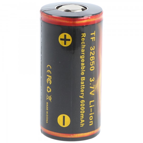Trustfire 32650 6000mAh 3.7V beskyttet Li-ion batteri