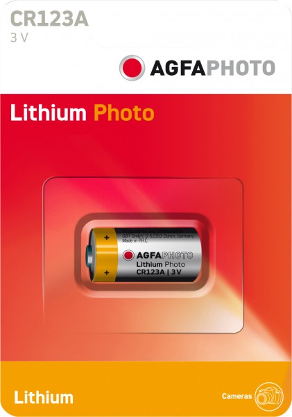 Agfaphoto Battery Lithium, CR123A, 3V Extreme Photo, Retail Blister (1-Pack)