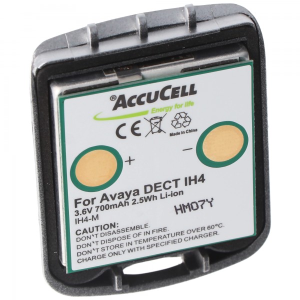 Batteri passer til Avaya DECT IH4 Li-ion batteri 4.999.130.768 med hus 3.6V 700mAh, Funkwerk DECT D4, DECT FC4