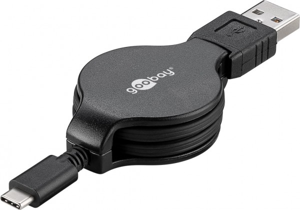 Goobay USB-C™ opladnings- og synkroniseringskabel, kan forlænges - til enheder med USB-C™-forbindelse; sort
