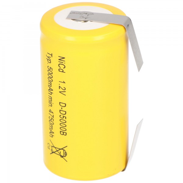Udskiftning batteri passer til Sanyo KR-5000DEL Cadnica Mono batteri med loddetråd i U-form
