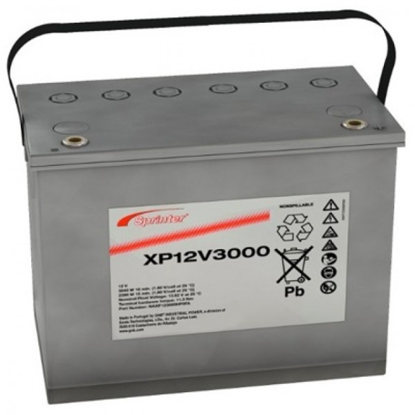 Exide Sprinter XP12V3000 blybatteri med M6 skrueterminal 12V, 92800mAh