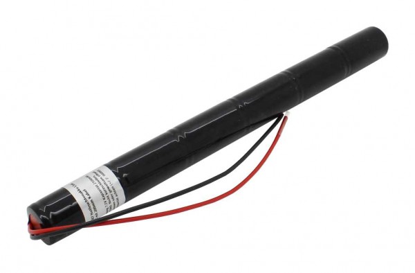 Nødlys batteri NiMH 7,2V 2500mAh L1x6 Sub-C med 200 mm kabel