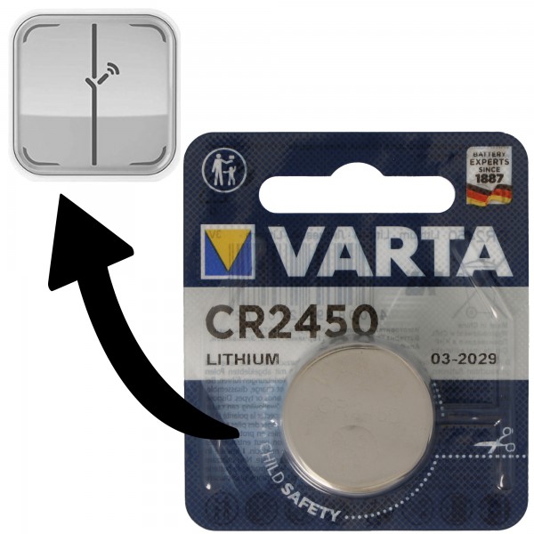 Batteri passer til Osram Lightify Switch lysdæmper switch 1x Varta CR2450 lithium batteri IEC CR 2450