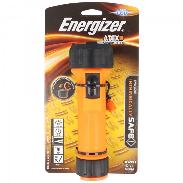 Energizer 2D ATEX - Lommelygte - LED - Hvidt lys - Sort, Sikkerhedsorange