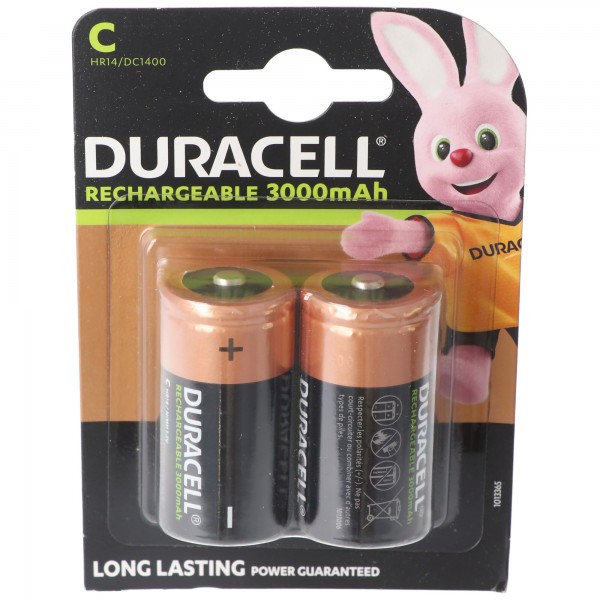 Duracell Recharge Ultra batteri HR14 Baby LR14 NiMH 3000mAh blister med 2 stk.