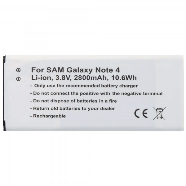 AccuCell batteri passer til Samsung Galaxy Note 4 batteri med NFC