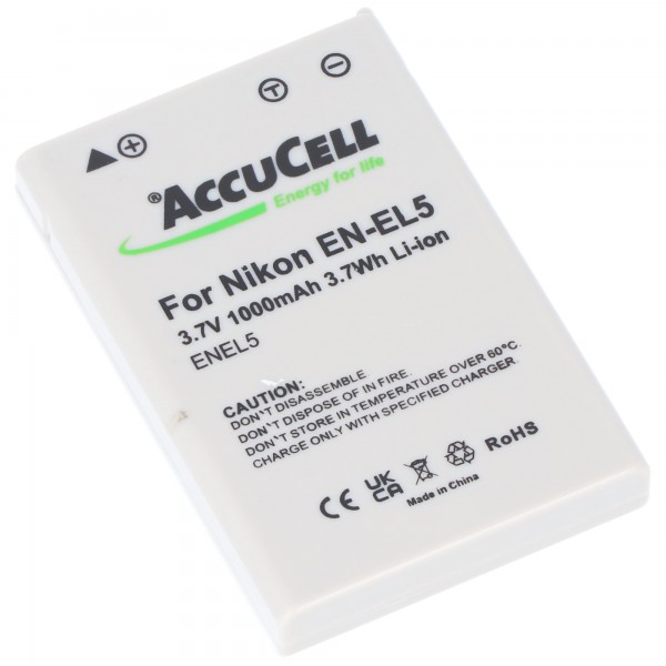 AccuCell batteri passer til Nikon EN-EL5, Duracell CP1