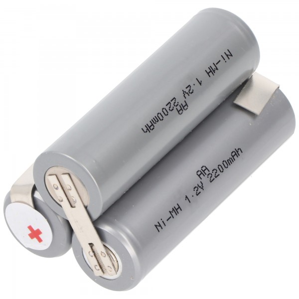 AccuCell NiMH batteri 3.6Volt 1900-2100mAh Mignon AA batteripakke med loddetabel