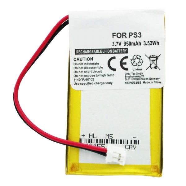 AccuCell Batteri passer til Sony PS3 SIXAXIS trådløs controller batteri LIP1859, CS-SP130SL, LIS1359, LIP1472