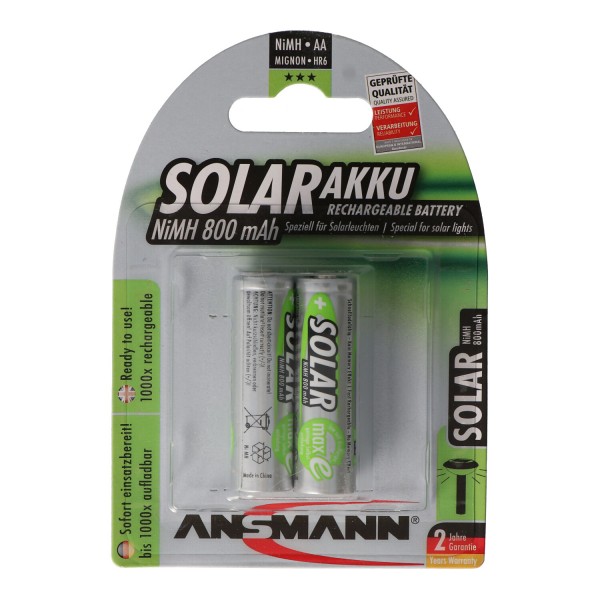 Ansmann Solar Mignon / AA Green 2-pakke perfekt til sollys