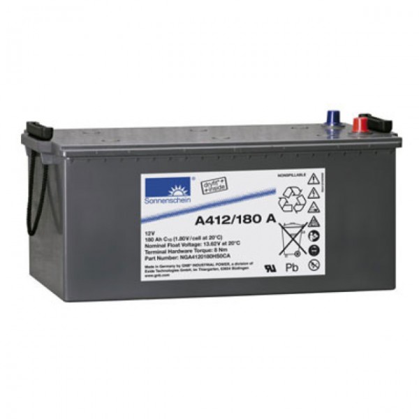 Exide Sunshine Dryfit A412 / 180A Blybatteri med A-pol 12V, 180000mAh