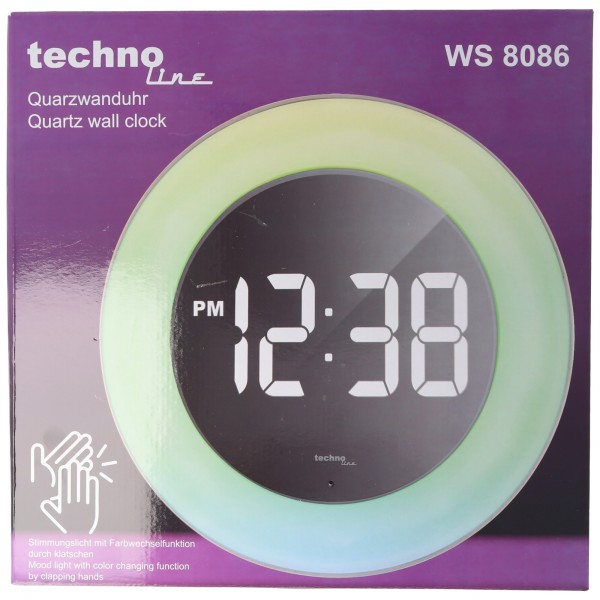 Technoline WS 8086 - kvartsur med spejl LED display og stemningslys