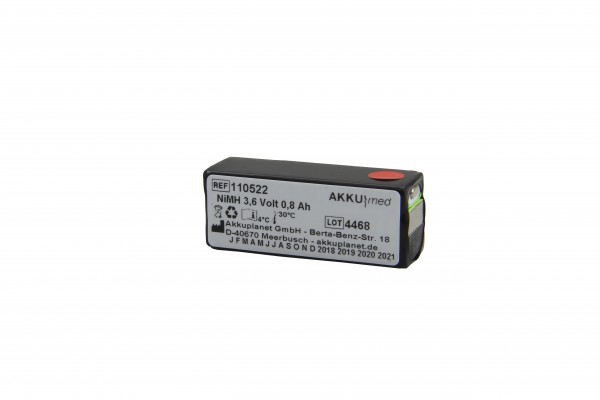NiMH batteri passer til Novacor Diasys Integra type ACC-0750-00 3,6 Volt 0,8 Ah CE-kompatibel