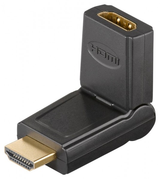 Goobay HDMI™-adapter 180°, guldbelagt - HDMI™-stik (type A) > HDMI™-stik (type A) 180°; bøjelig
