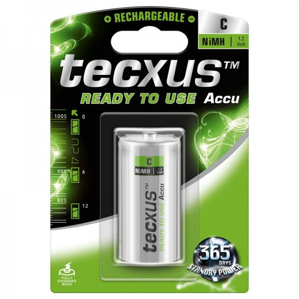 Tecxus Ni-MH Batteri Baby 1.2 Volt 4500mAh Klar til at bruge 1 stk