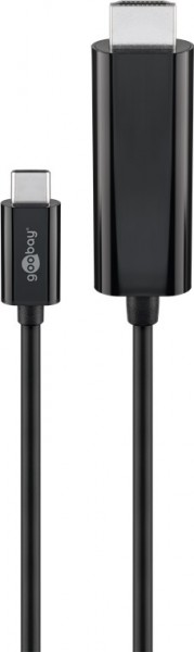 Goobay USB-C™- HDMI-adapterkabel 4k60Hz, 1,80m, sort - USB-C™-stik > HDMI™-stik (type A)