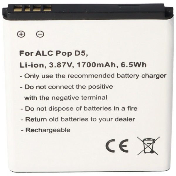 Batteri passer til Alcatel Pop D5 batteri TLi018D1
