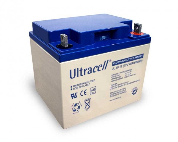 Ultracell UL40-12 12V 40Ah blybatteri AGM blygelbatteri
