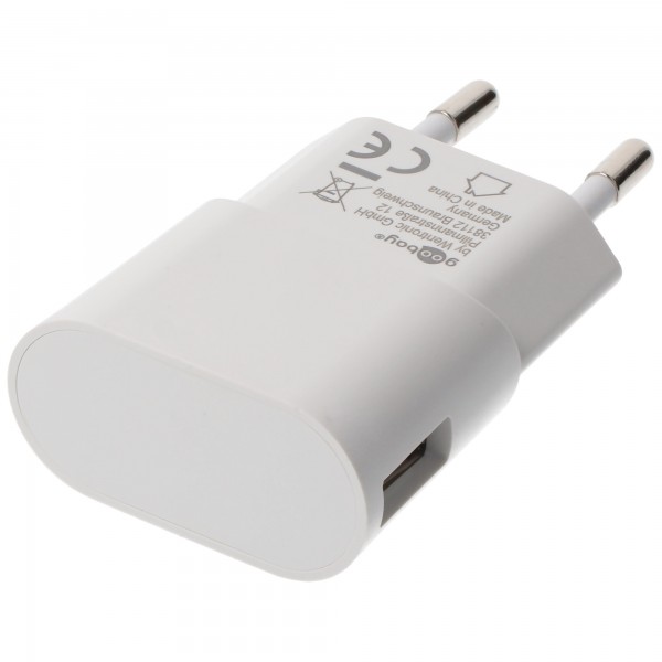Goobay USB oplader (5W) hvid - kompakt USB strømforsyning med 1xUSB tilslutning