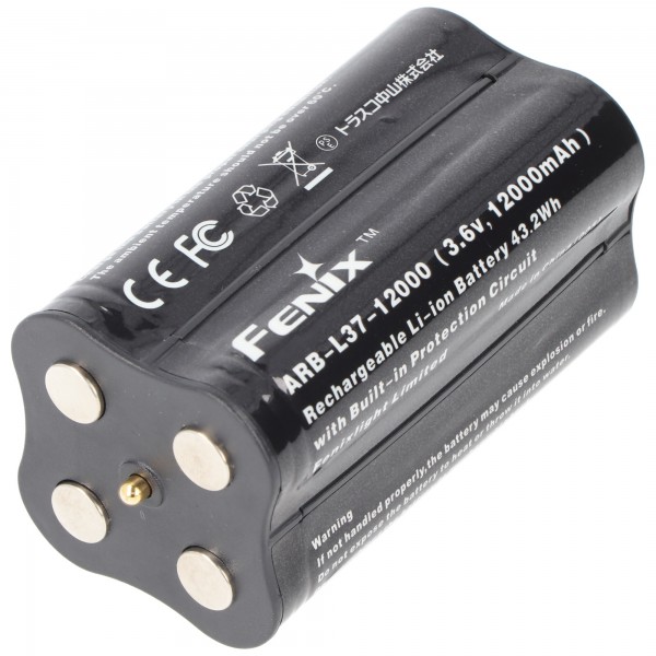 Batteri passer til Fenix LR40R LED lommelygte, Fenix ARB-L37-12000 LiIon batteripakke til LR40R