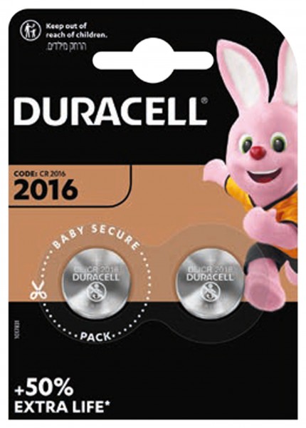 Duracell CR2016 lithiumbatteri i dobbeltblister