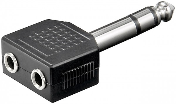 Goobay hovedtelefonadapter, AUX-stik 6,35 mm til 2x 3,5 mm - 1x 6,35 mm jackstik (3-benet, stereo) > 2x 3,5 mm jack-kobling (3-benet, stereo)