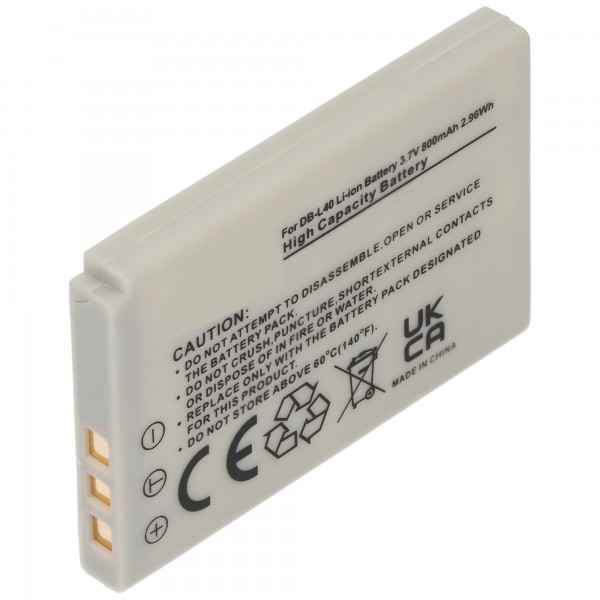 AccuCell batteri passer til Sanyo DB-L40, Xacti VPC, DMX-HD1