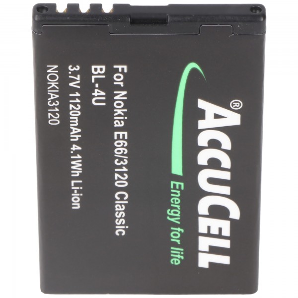 AccuCell batteri passer til Nokia 3120 classic BL-4U