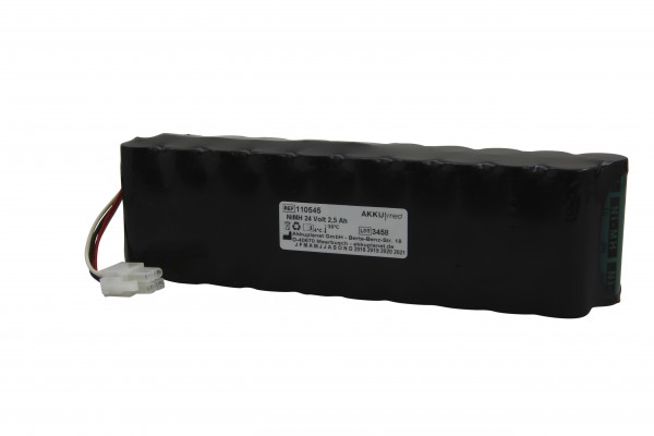 NiMH-batteri passer til Hill Rome Lifter Liko / Golvo 8000/8008 24 Volt 2,5 Ah O.Nr .: 2006107 - 4 pol. Stik CE-kompatibel