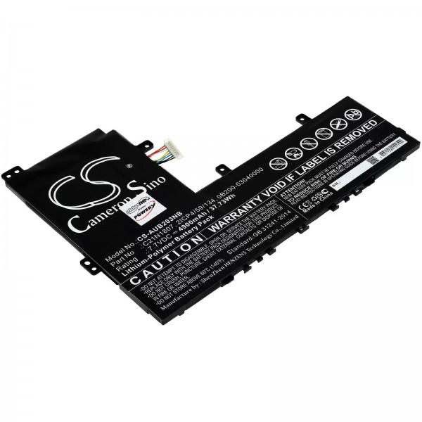 Batteri passer til bærbare Asus VivoBook E12 E203na-fd048t, Chromebook C223na-gj0014, type C21N1807 og andre - 7.7V - 4900 mAh