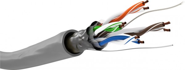 Goobay CAT 5e netværkskabel, F/UTP, grå - kobberledere (CU), AWG 26/7 (trådet), PVC-kabelkappe