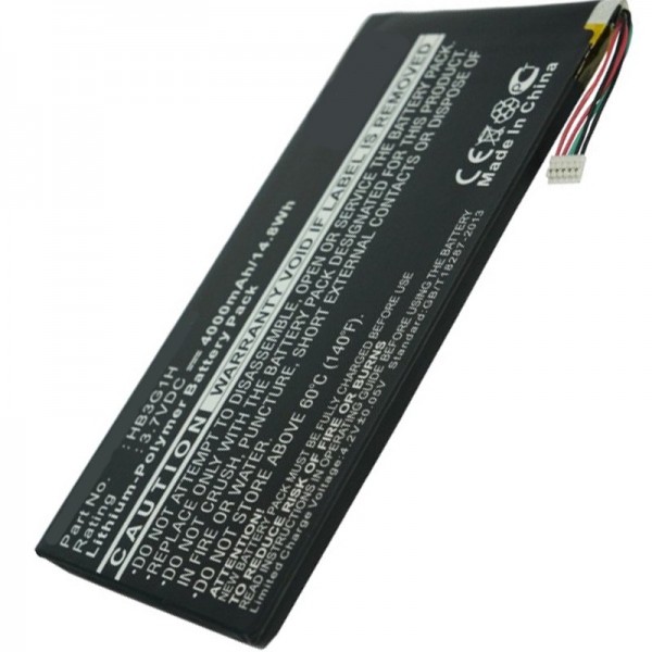 Huawei HB3G1H til Huawei Mediapad, MediaPad S7-301w replikabatteri