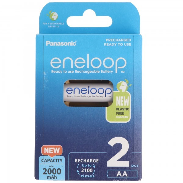 Panasonic eneloop batteri AA 2-blister BK-3MCCE / 2B og 1x AccuCell AccuSafe