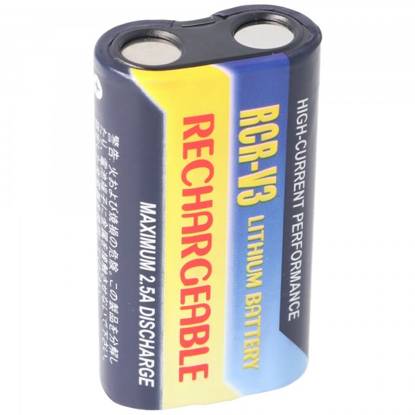 Li-ionbatteri RCR-V3, 1100mAh, LB-01, CRV3, CR-V3, RCRV3 kan kun oplades med den tilsvarende oplader