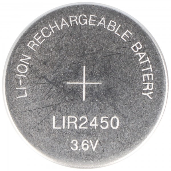 LIR2450 det genopladelige Li-Ion-batteri med maks. 120mAh kapacitet, 3,6 volt 0,43Wh