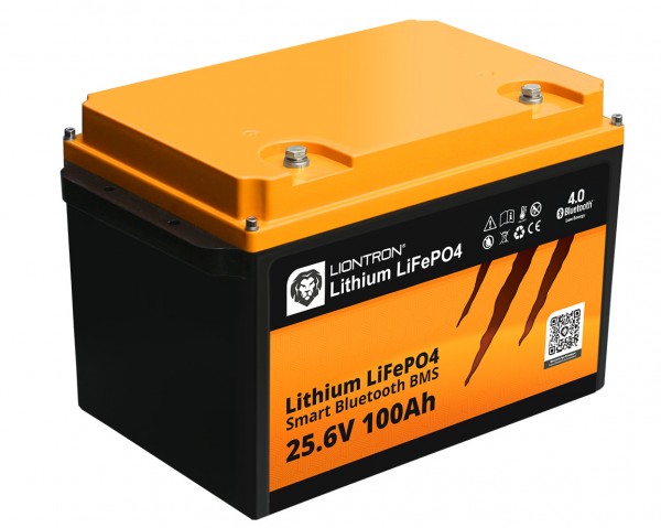 LIONTRON LiFePO4 batteri Smart BMS 25.6V, 100Ah - fuld udskiftning af 24 volt blybatterier