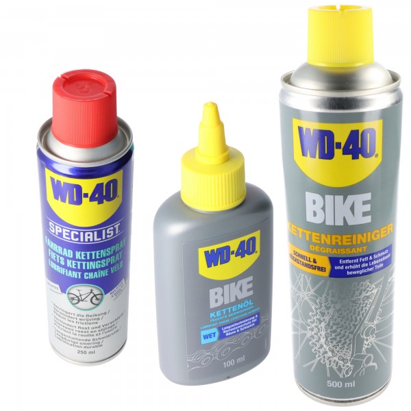 WD-40 BIKE rengøringssæt, 3 dele, ideel til rengøring og pleje af din cykel