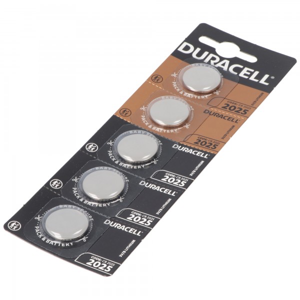 5x Duracell DL2025, CR2025 blister med 2 3 volt lithium batterier