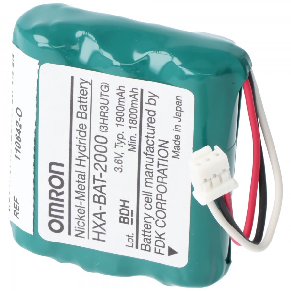 Original NiMH batteri passer til Omron Healthcare HBP-1300 HPM-1300 Blodtryk Monitor Monitor HXA-BAT2000 9065797-O 3.6 Volt 1.9 Ah