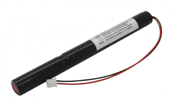 Nødlys batteri NiCd 3,6V 800mAh L1x3 Mignon AA med 150mm kabel og stik