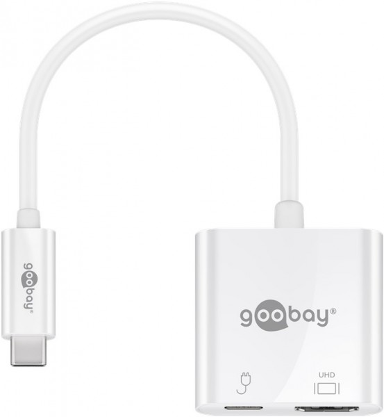 Goobay USB-C™ til HDMI™-adapter med 60 W strømforsyning - tilføjer en HDMI™-port til en USB-C™-enhed.