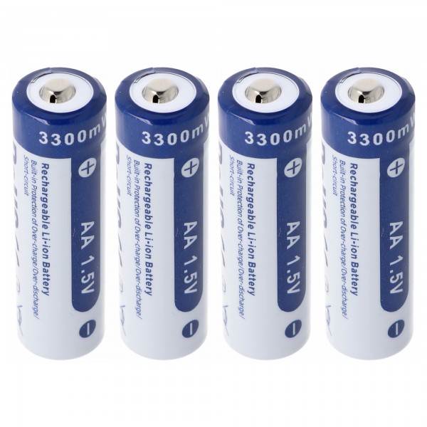 4x AA 1,5V 3300mWh typisk 2000mAh lithium-ion batteri genopladeligt 1,5V kun med speciel oplader
