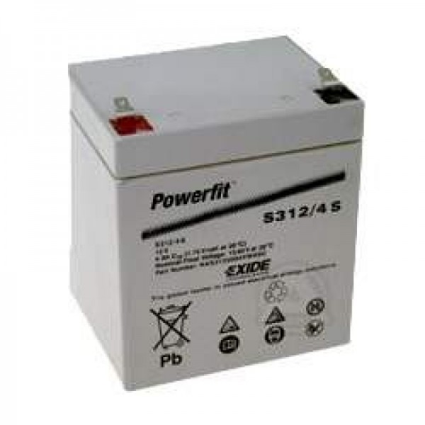 Exide Powerfit S312 / 4S blybatteri, tilslutning 4.8mm