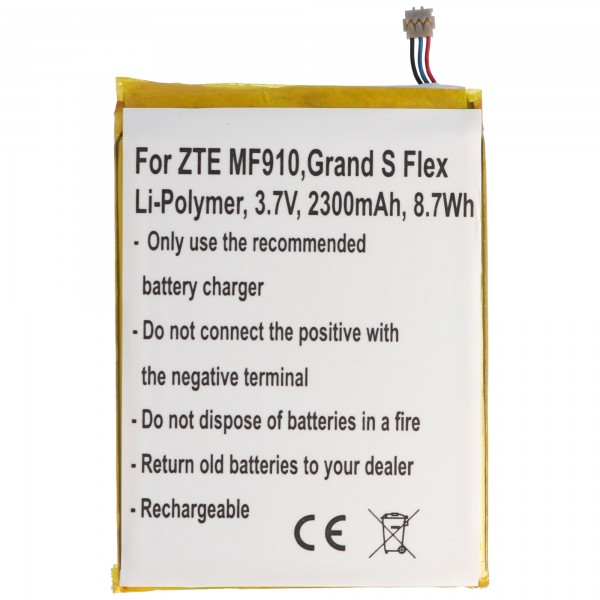 Batteri passer til ZTE MF910 batteri Li3823T43P3h715345, ZTE Grand S Flex, MF910, MF910 4G LTE