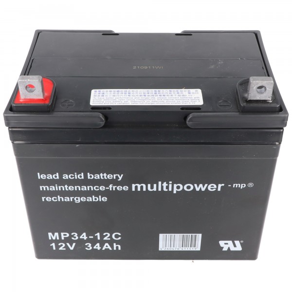 Multipower MP34-12C Bly Batteri 12 Volt 34Ah