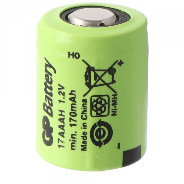 GP 1 / 3AAA NiMH Batteri Størrelse 1/3 AAA 170mAh GP17AAAH Dimensioner 14.1x10.4mm
